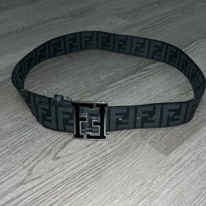 Fendi Black/Grey Zucca Belt